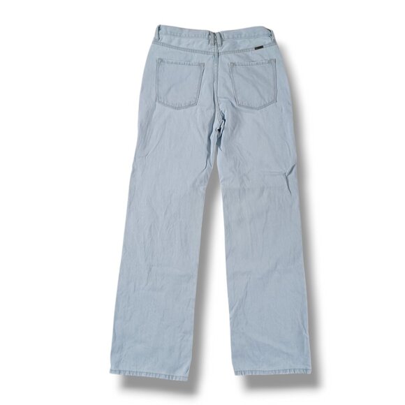 KanCan Jeans Light Wash Wide Leg Rigid Denim Highrise Button Fly Size 11 32x34 - Picture 2 of 12